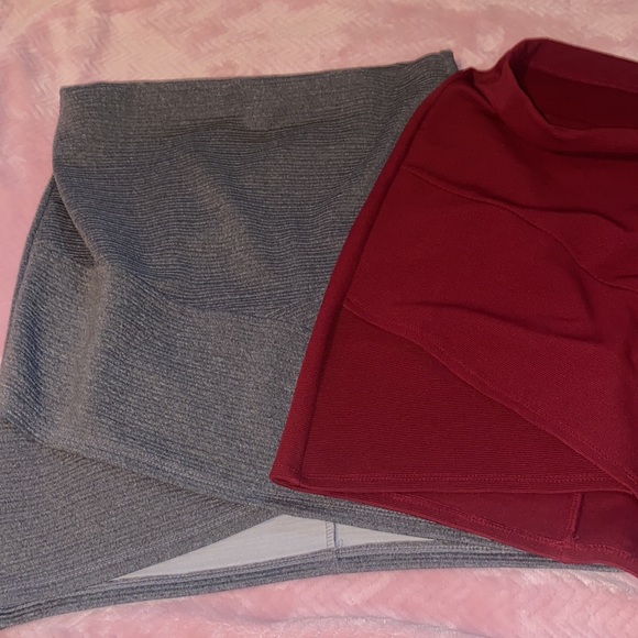 2 PAIR of Joe B pencil skirts! One Gray, One is Maroon! Both Size L! - Picture 6 of 7